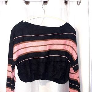 Marshalls Black and Pink Striped Sweater